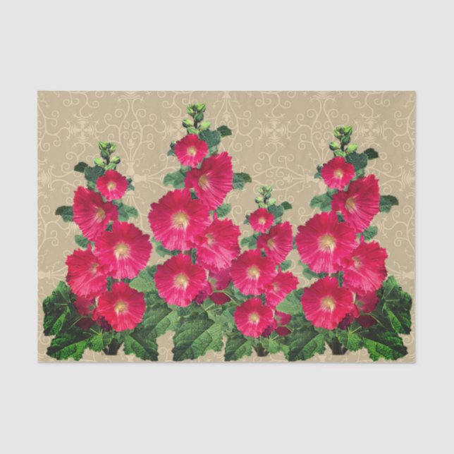 Papel De Seda Hollyhocks Tissue Paper (Anverso)