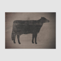 Holstein Cow Silhouette Rustic Style Cute Country