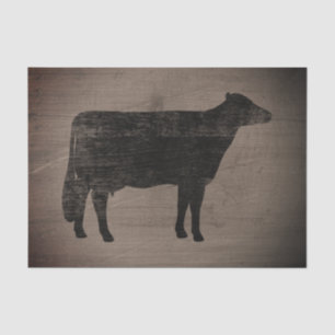 Papel De Seda Holstein Cow Silhouette Rustic Style Cute Country
