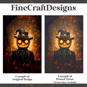 Papel De Seda Hombre de Calabaza de Halloween Steampunk Divertid