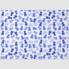 Papel De Seda Hombre de jengibre azul sobre fondo blanco