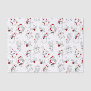 Papel De Seda Hombre de nieve caprichoso y Santa Claus