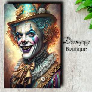 Papel De Seda Hombre del espectáculo teatral Payaso Decoupage