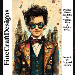 Papel De Seda Hombre Elegante Steampunk Traje Ornamentado P6 Dec