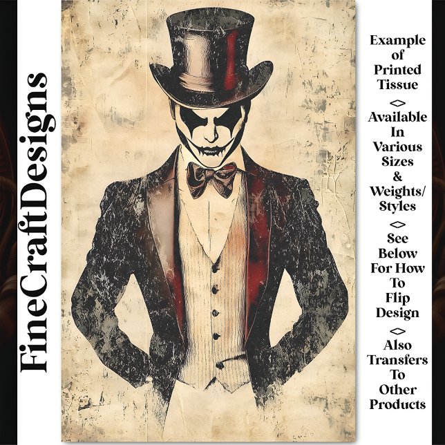 Papel De Seda Hombre Gótico Macabro Oscuro Siniestro BB7 Decoupa (Subido por el creador)