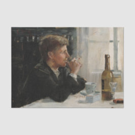 Papel De Seda Hombre sentado perdido en la mesa