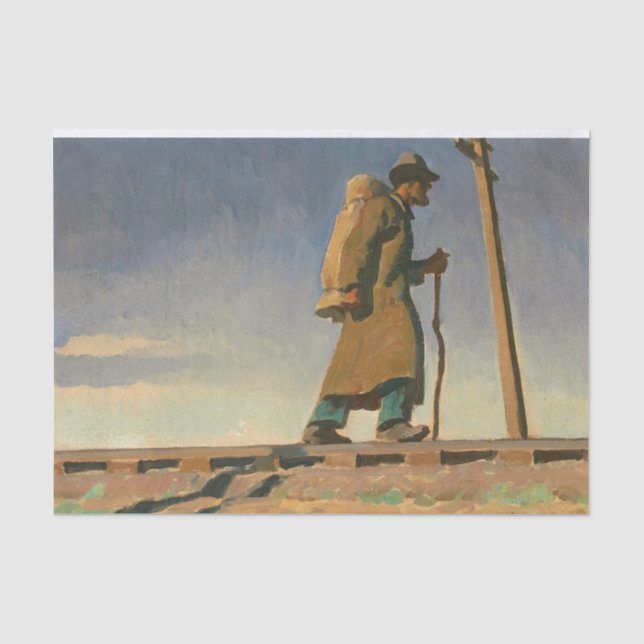 Papel De Seda Hombre sin hogar por Maynard Dixon (Anverso)