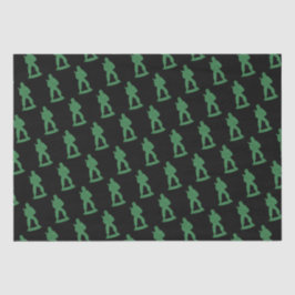 Papel De Seda Hombres del Ejército Verde sobre el patrón negro