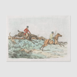 Papel De Seda Hombres limpiando obstáculos durante una caza desd