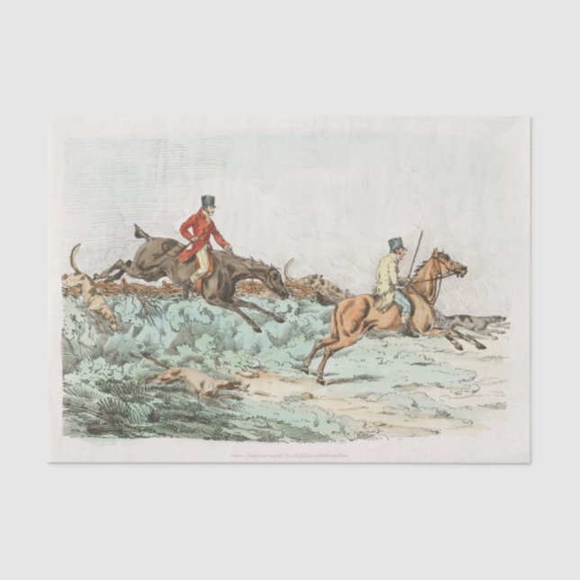 Papel De Seda Hombres limpiando obstáculos durante una caza desd (Anverso)