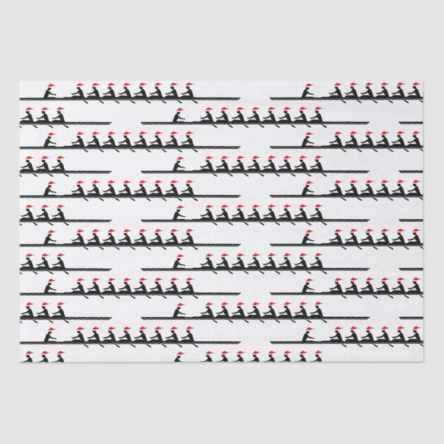 Papel De Seda Hombres Santa Hat Rowing Rowers Equipo #4 (Anverso)