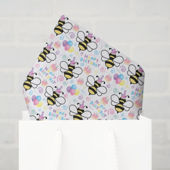 Papel De Seda Honey Bee Birthday Tissue Paper (Bolsa de regalo)