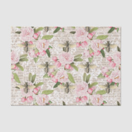 Papel De Seda Honey Bee Pink Floral
