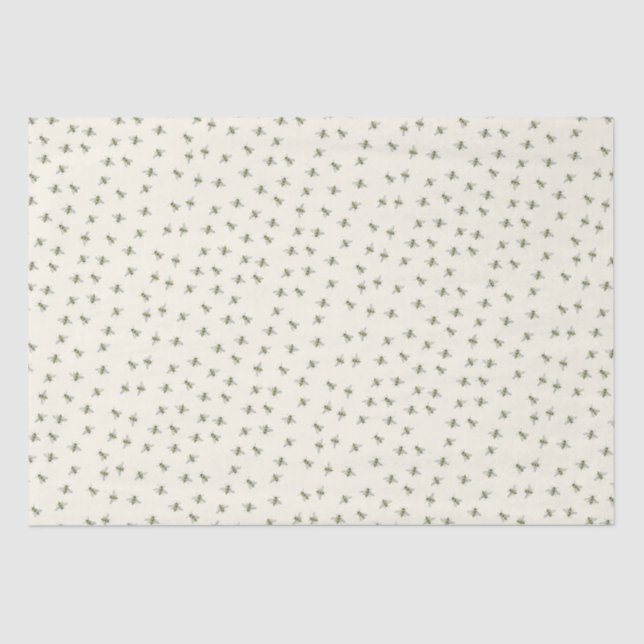 Papel De Seda Honeybee in Flight Ivory Tissue Paper (Anverso)