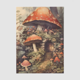 Papel De Seda Hongo Hada Fantasía Hogar en el Bosque