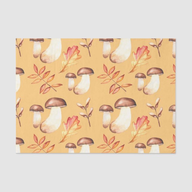 Papel De Seda Hongos Caídos (serie Design 30 amarillo/Naranja) (Anverso)