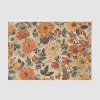 Papel De Seda Hongos de decoupage floral de otoño vintage