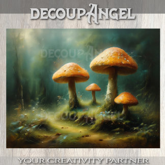 Papel De Seda Hongos forestales encantados #2 Decoupage