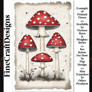 Papel De Seda Hongos Hada de Lunares Caprichosos AW7 Decoupage