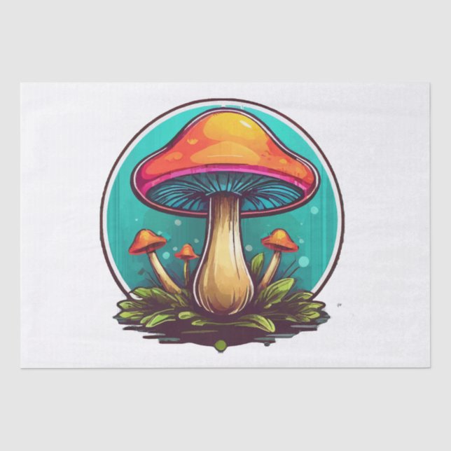 Papel De Seda Hongos Mágicos Coloreados (Anverso)