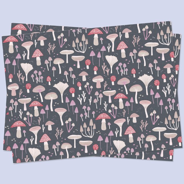Papel De Seda Hongos Toadstool Mushroom (Mushroom, toadstool and fungi woodland pattern tissue paper)