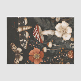 Papel De Seda Hongos y flores otoñales Caen Desnudos