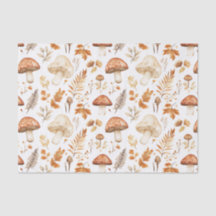 Hongos y hojas otoñales Decoración del patrón otoñ