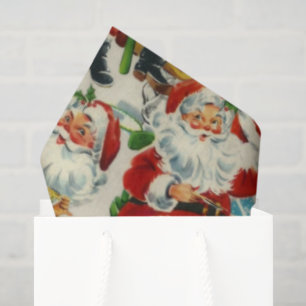 Papel De Seda Hora del té vintage de Navidad con Santa
