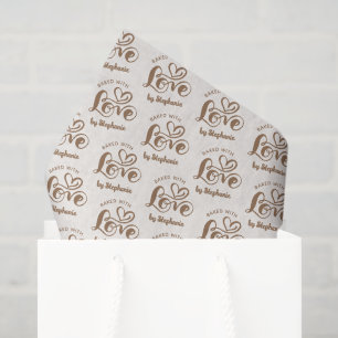 Papel De Seda Horneado Con Amor Personalizado Letra Neutral
