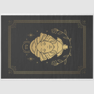 Papel De Seda Horóscopo Místico Virgo Zodiac Negro y Oro