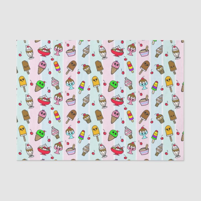 Papel De Seda Horrible Crema de Hielo Conos Cumpleaños (Anverso)