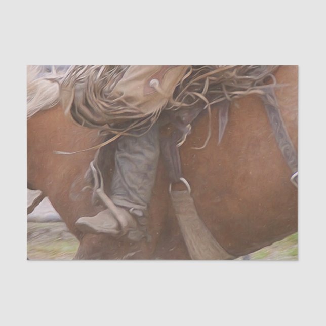 Papel De Seda Horse Brown Western Rodeo Cowboy  (Anverso)