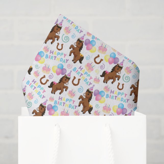 Papel De Seda Horse Tissue Paper in White (Bolsa de regalo)
