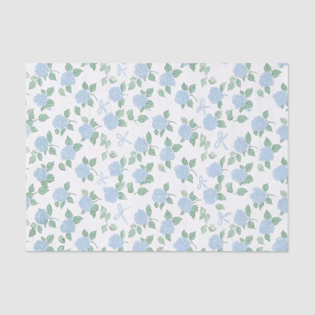 Papel De Seda Hortensia Azul de Moda  (Anverso)