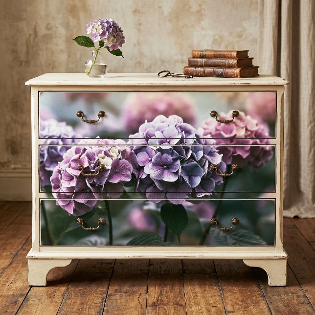 Papel De Seda Hortensia decoupage con pompón de lavanda polvorie (Subido por el creador)