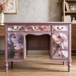 Papel De Seda Hortensia Malhumorada Polvorienta Rosa Malva Decou