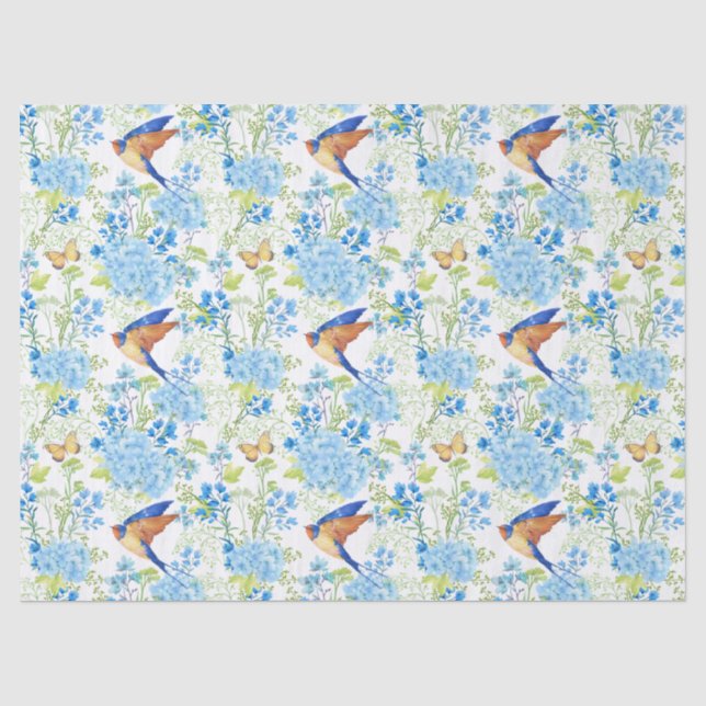 Papel De Seda Hortensias Azules (Anverso)