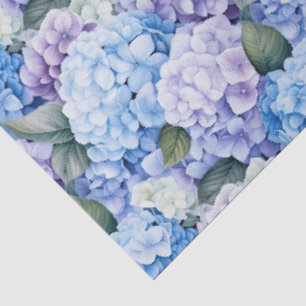 Papel De Seda Hortensias Azuules y Moradas Decoupage