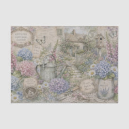 Papel De Seda Hortensias de jardín de cottage inglés vintage Ded