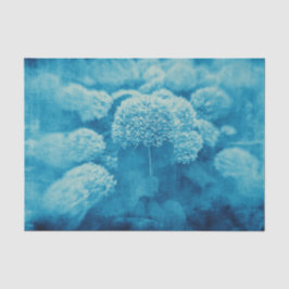 Papel De Seda Hortensias Floral Chic Azul Turquesa Textura Vinta