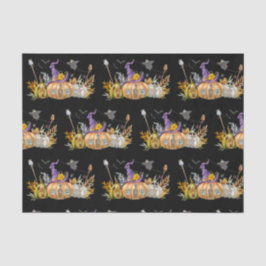 Papel De Seda Hospedaje de calabaza con fantasma y murciélagos