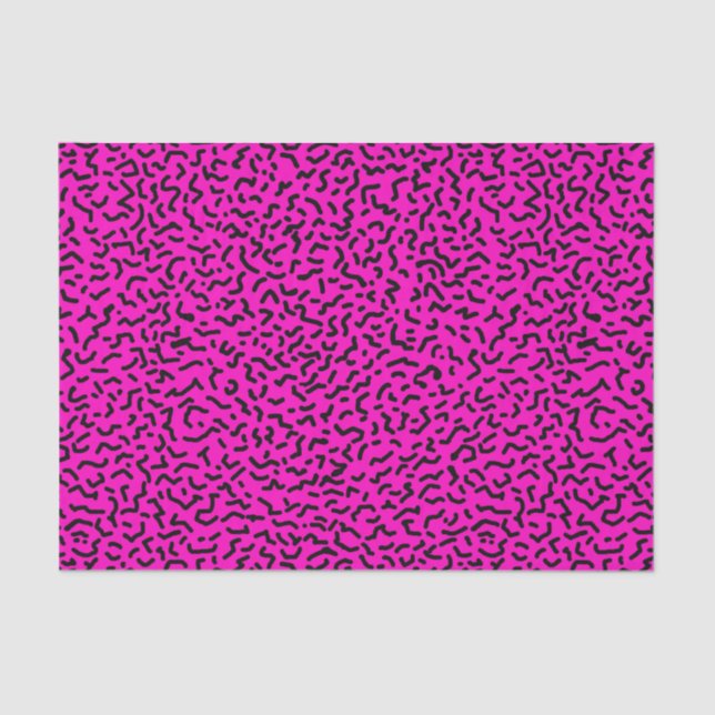 Papel De Seda Hot Pink Wiggly Retro de los años 80/90 (Anverso)