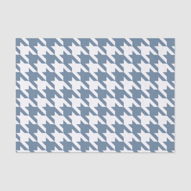 Papel De Seda Houndstooth elegante gris francés (Anverso)