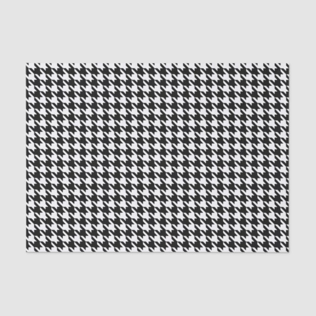 Papel De Seda Houndstooth moderno negro en Emporiomoffa (Anverso)