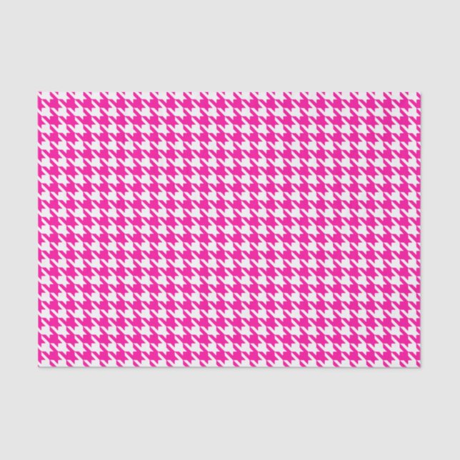 Papel De Seda Houndstooth moderno rosado en Emporiomoffa (Anverso)
