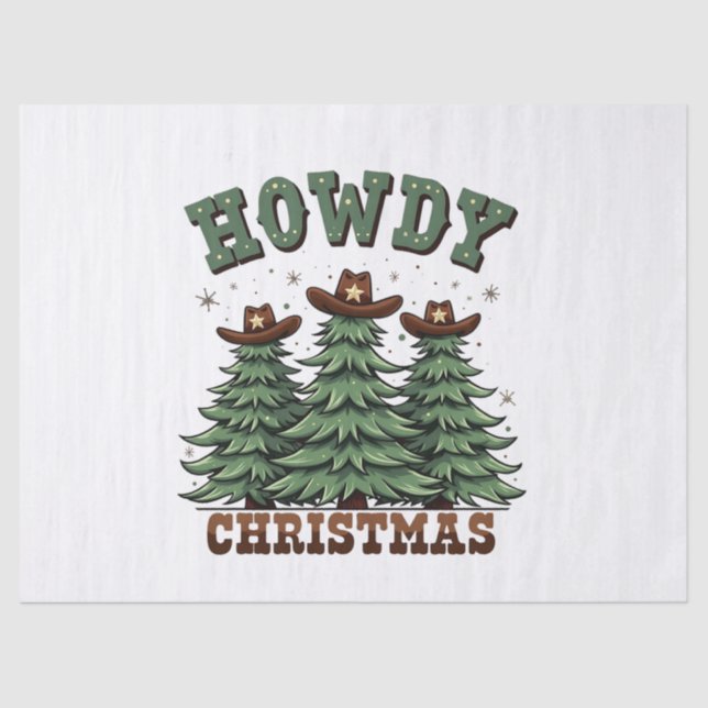 Papel De Seda Howdy Navidades Cactus Western Xmas (Anverso)