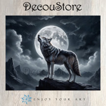Howling Wolf Under the Full Moon - Desnudo