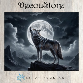 Papel De Seda Howling Wolf Under the Full Moon - Desnudo