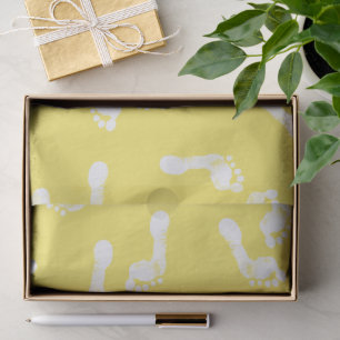 Papel De Seda Huella de Bebé Dulce Patrón Sin Costuras