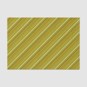 PAPEL DE SEDA HUELLAS DE DIAGONAL DE ORO VERDE NARANJA